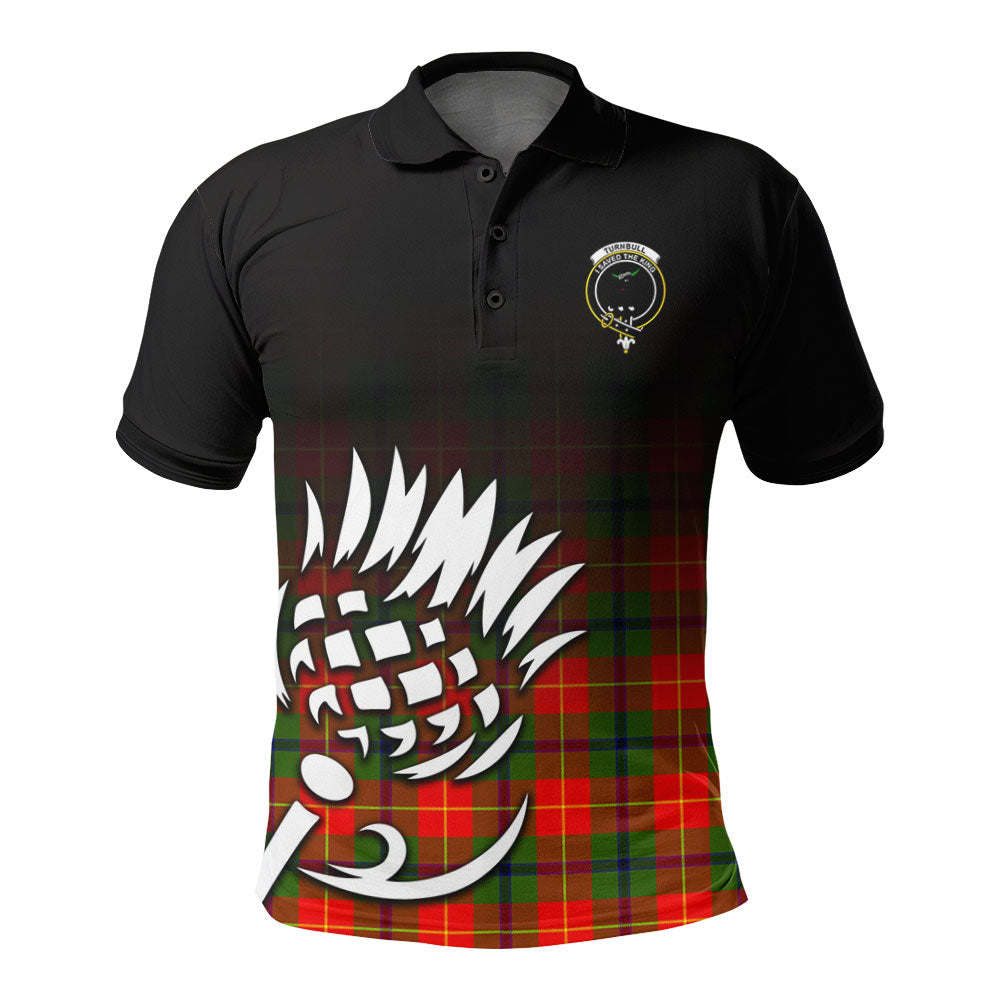 Turnbull Dress Tartan Crest Polo Shirt - Thistle Black Style