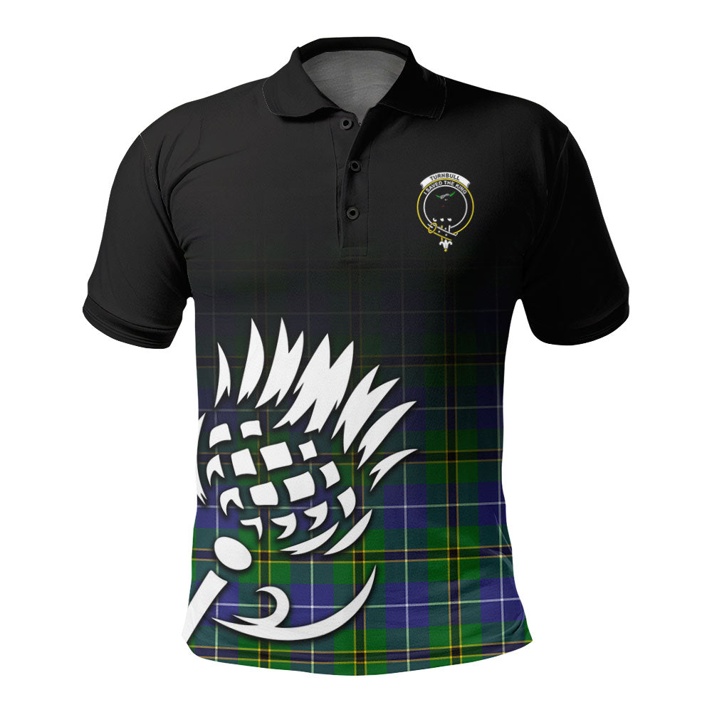 Turnbull Hunting Tartan Crest Polo Shirt - Thistle Black Style