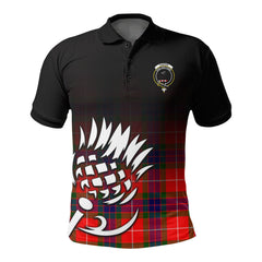 Tweedie Tartan Crest Polo Shirt - Thistle Black Style