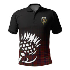 Walker Tartan Crest Polo Shirt - Thistle Black Style