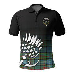 Walkinshaw Tartan Crest Polo Shirt - Thistle Black Style