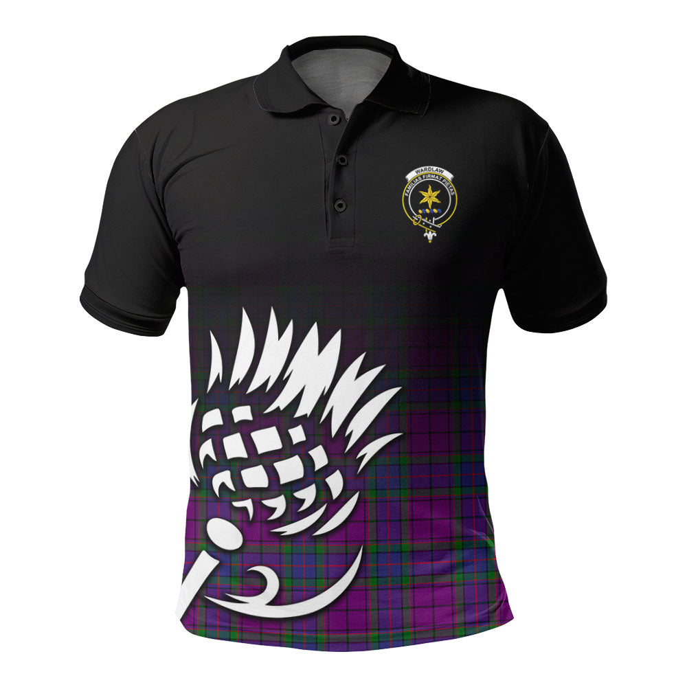 Wardlaw Modern Tartan Crest Polo Shirt - Thistle Black Style