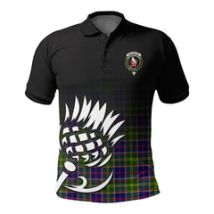 Whitefoord Tartan Crest Polo Shirt - Thistle Black Style