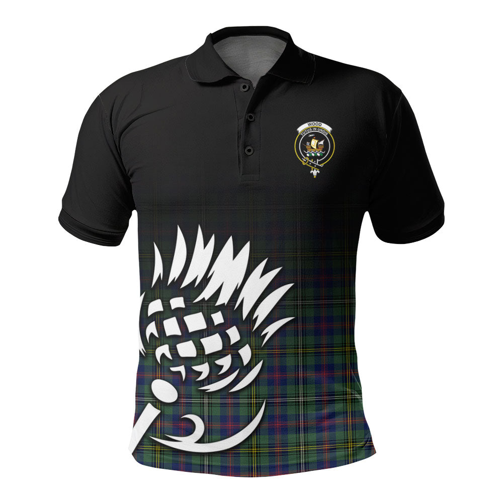 Wood Tartan Crest Polo Shirt - Thistle Black Style