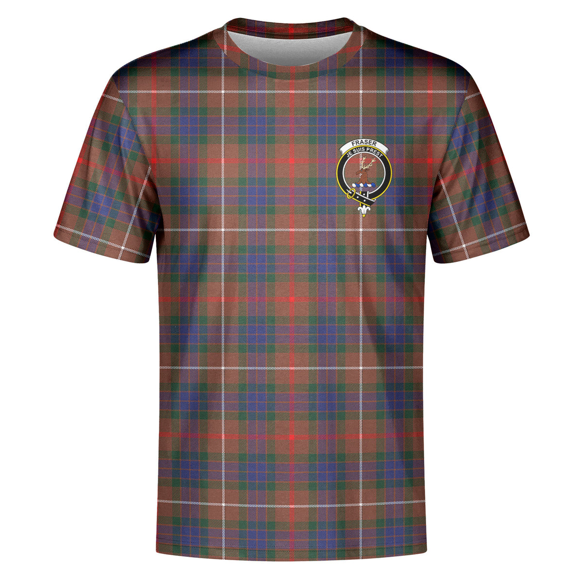 Fraser (of Lovat) Hunting Modern Tartan Crest T-shirt