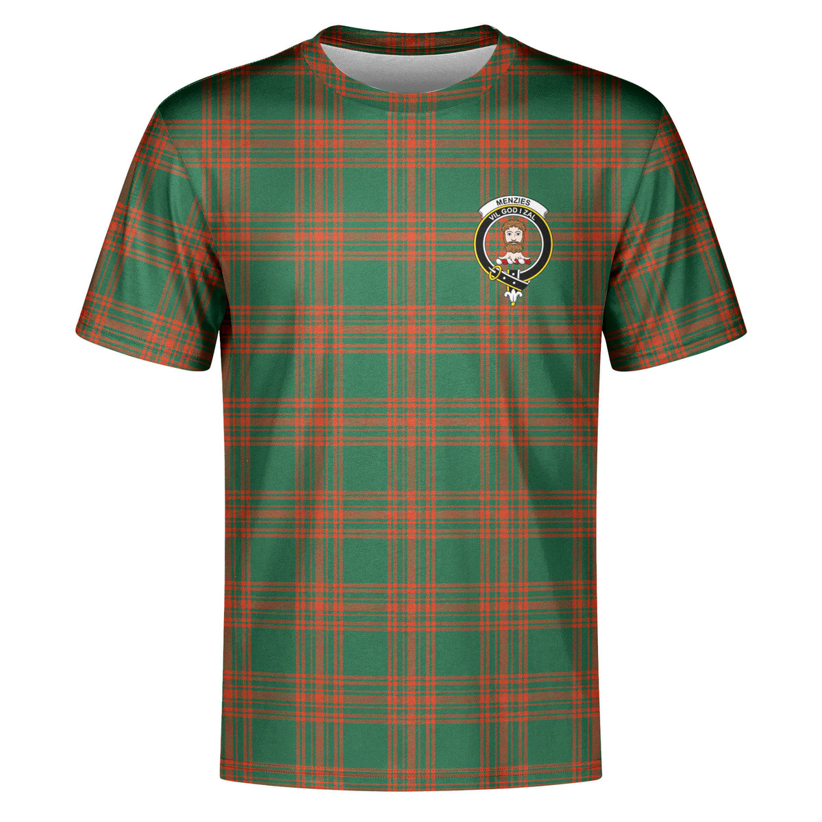 Menzies Green Ancient Tartan Crest T-shirt