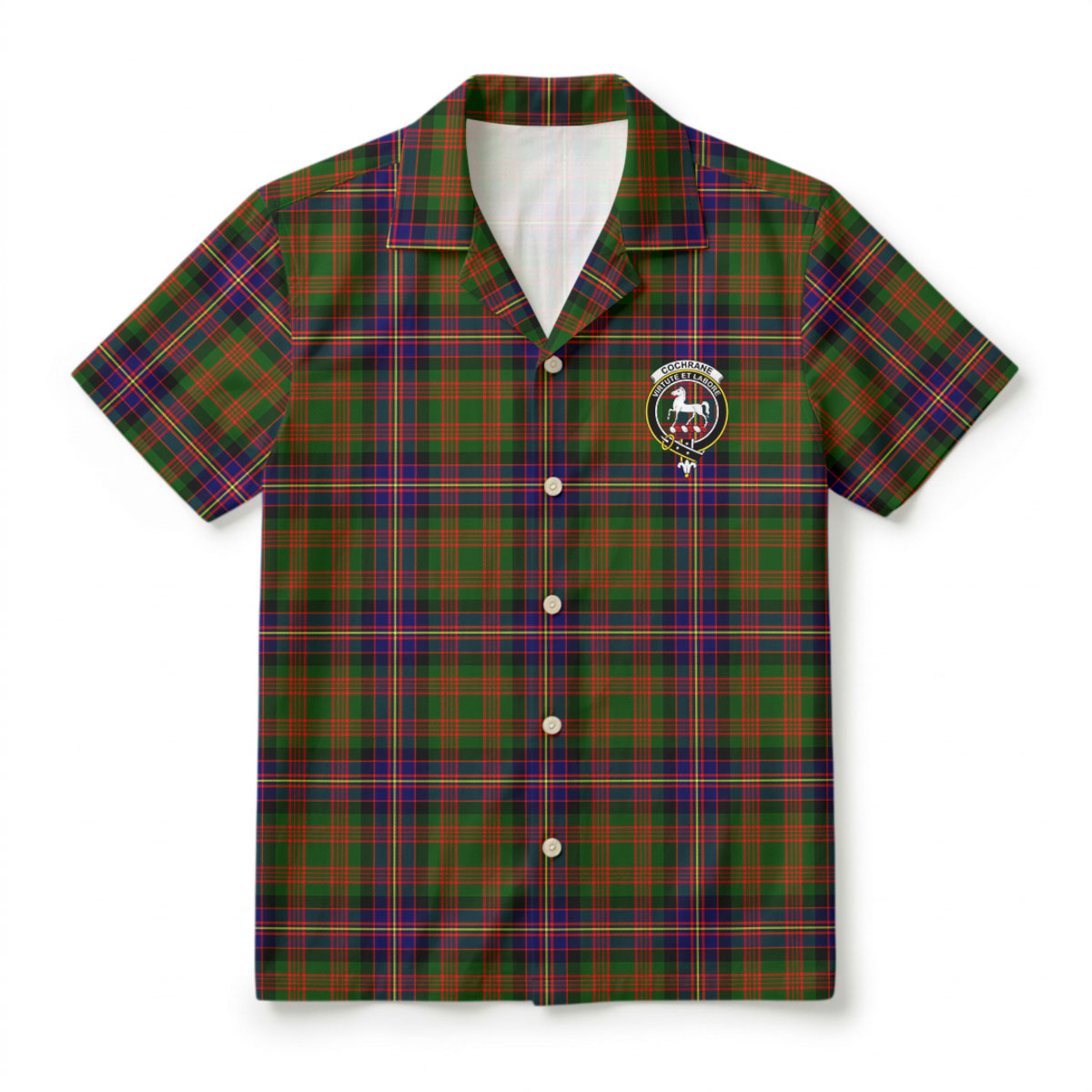 Cochrane Modern Tartan Crest Hawaiian Shirt