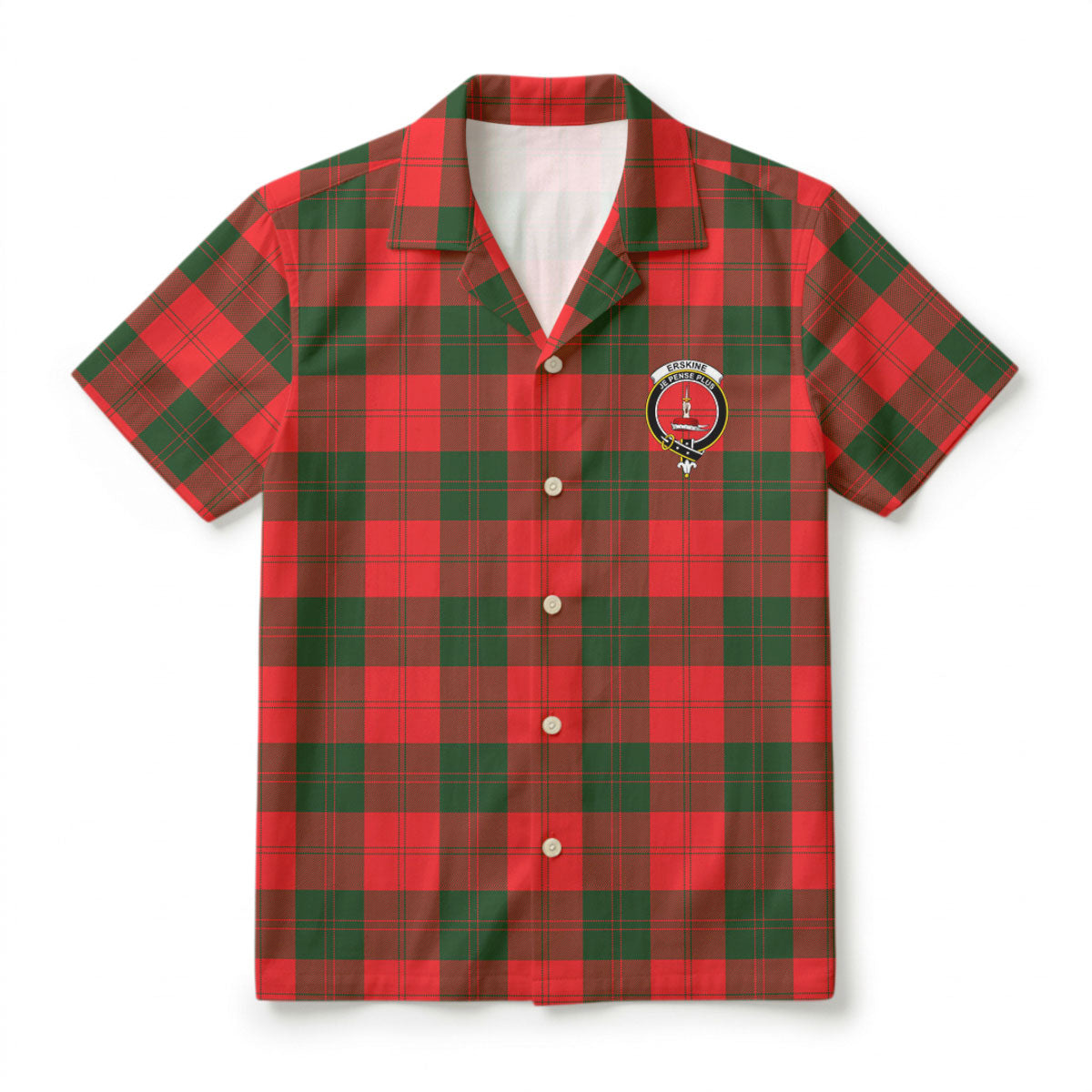 Erskine Modern Tartan Crest Hawaiian Shirt