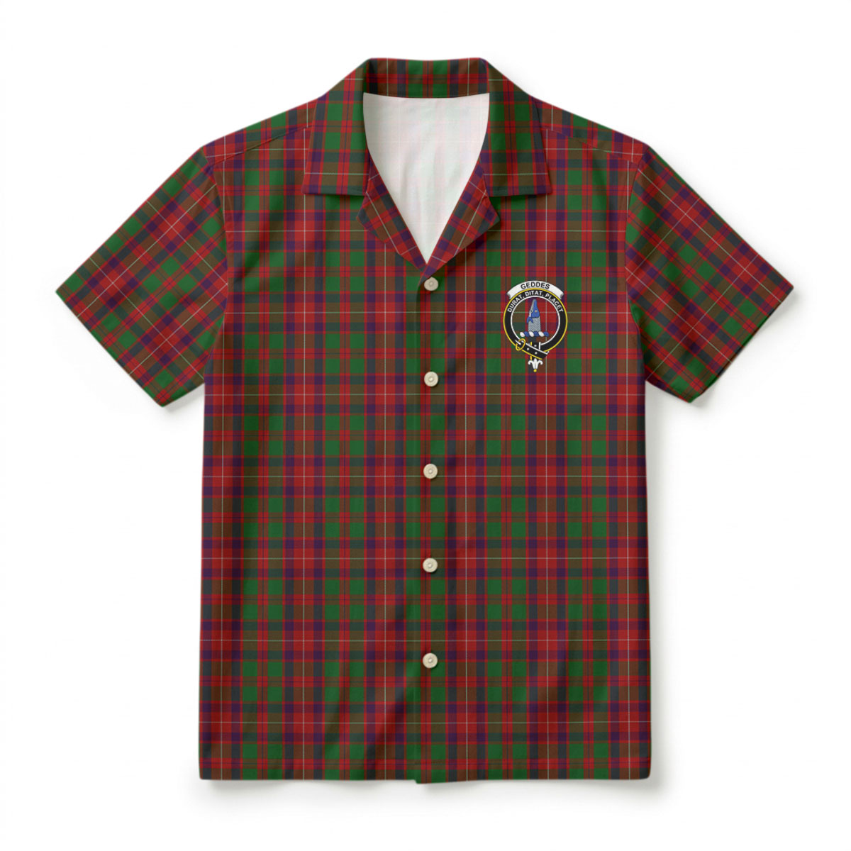 Geddes Tartan Crest Hawaiian Shirt