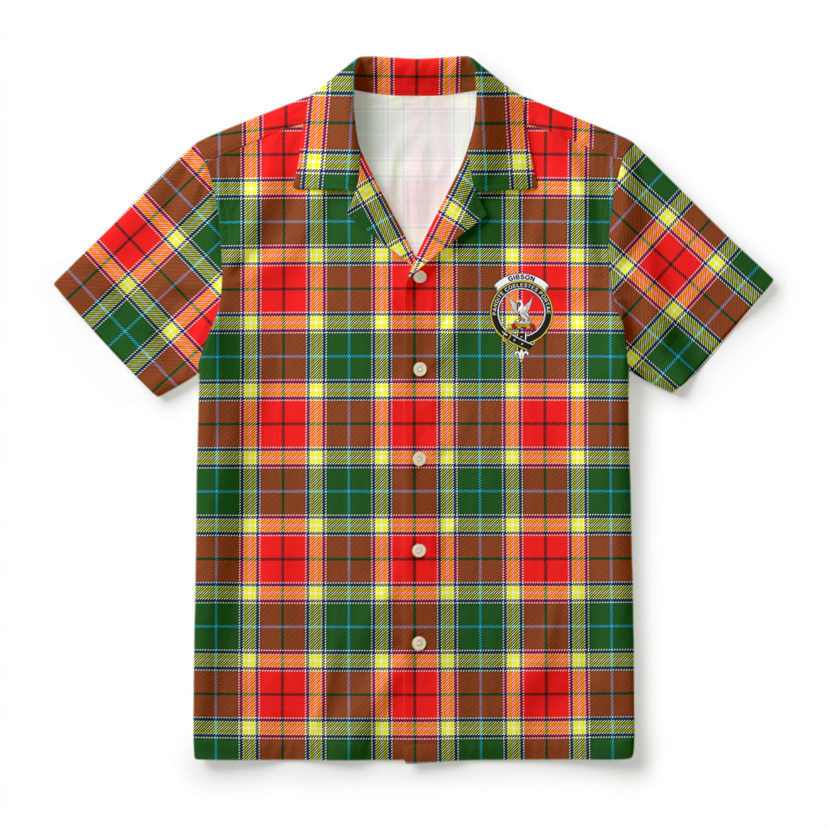 Gibson Tartan Crest Hawaiian Shirt