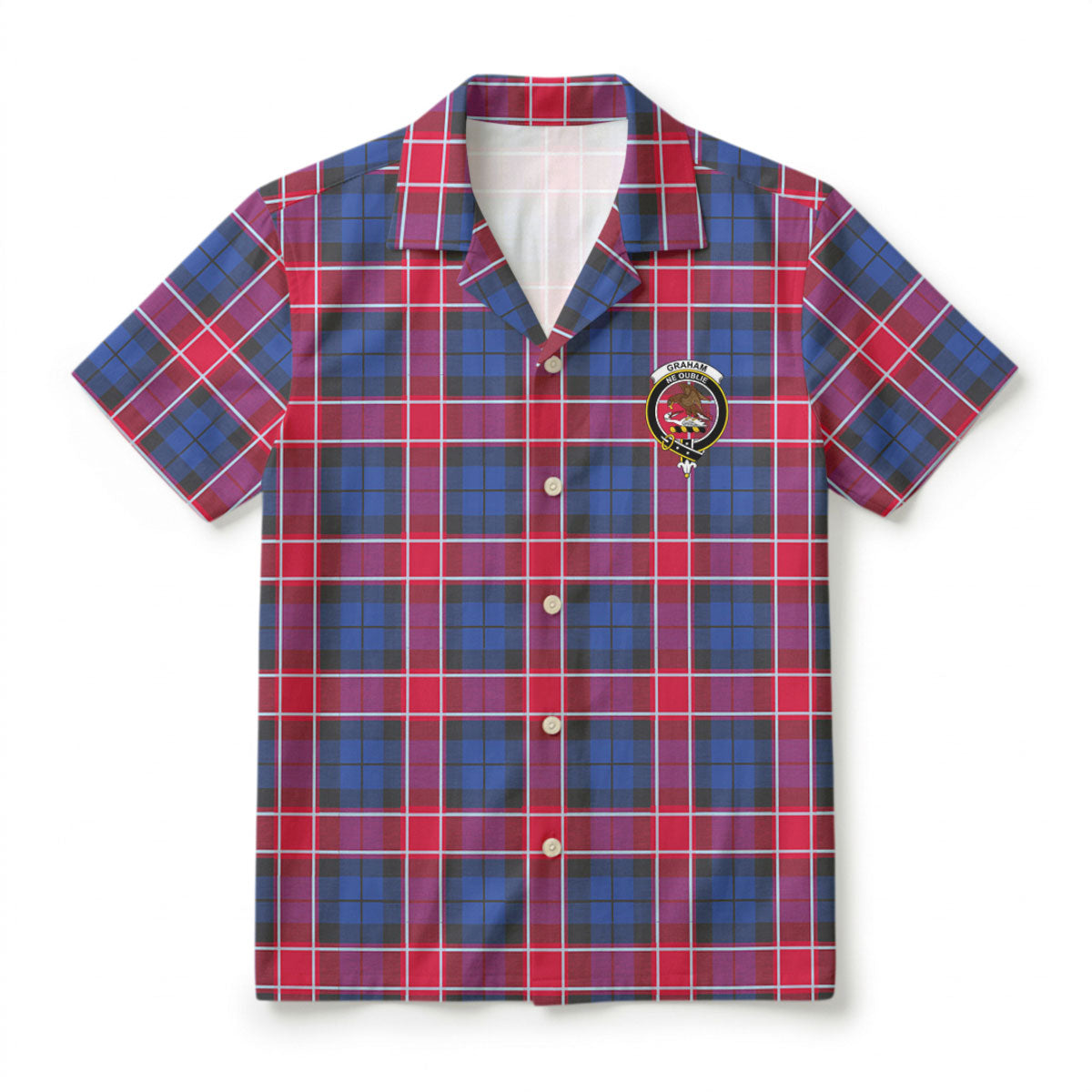 Graham of Menteith Red Tartan Crest Hawaiian Shirt