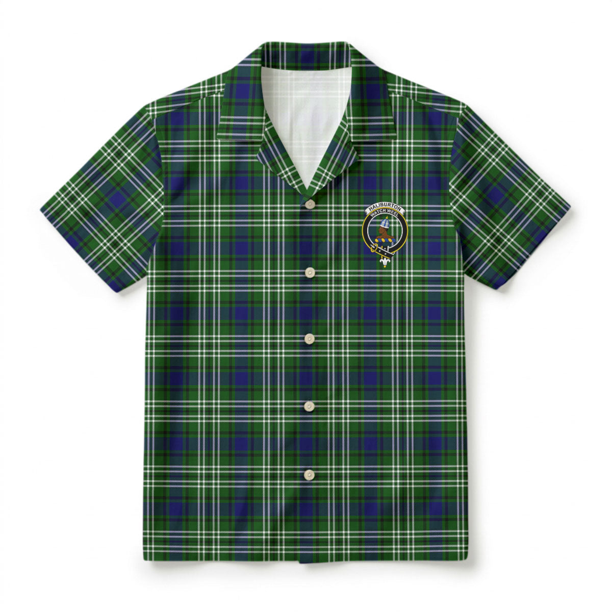 Haliburton Tartan Crest Hawaiian Shirt