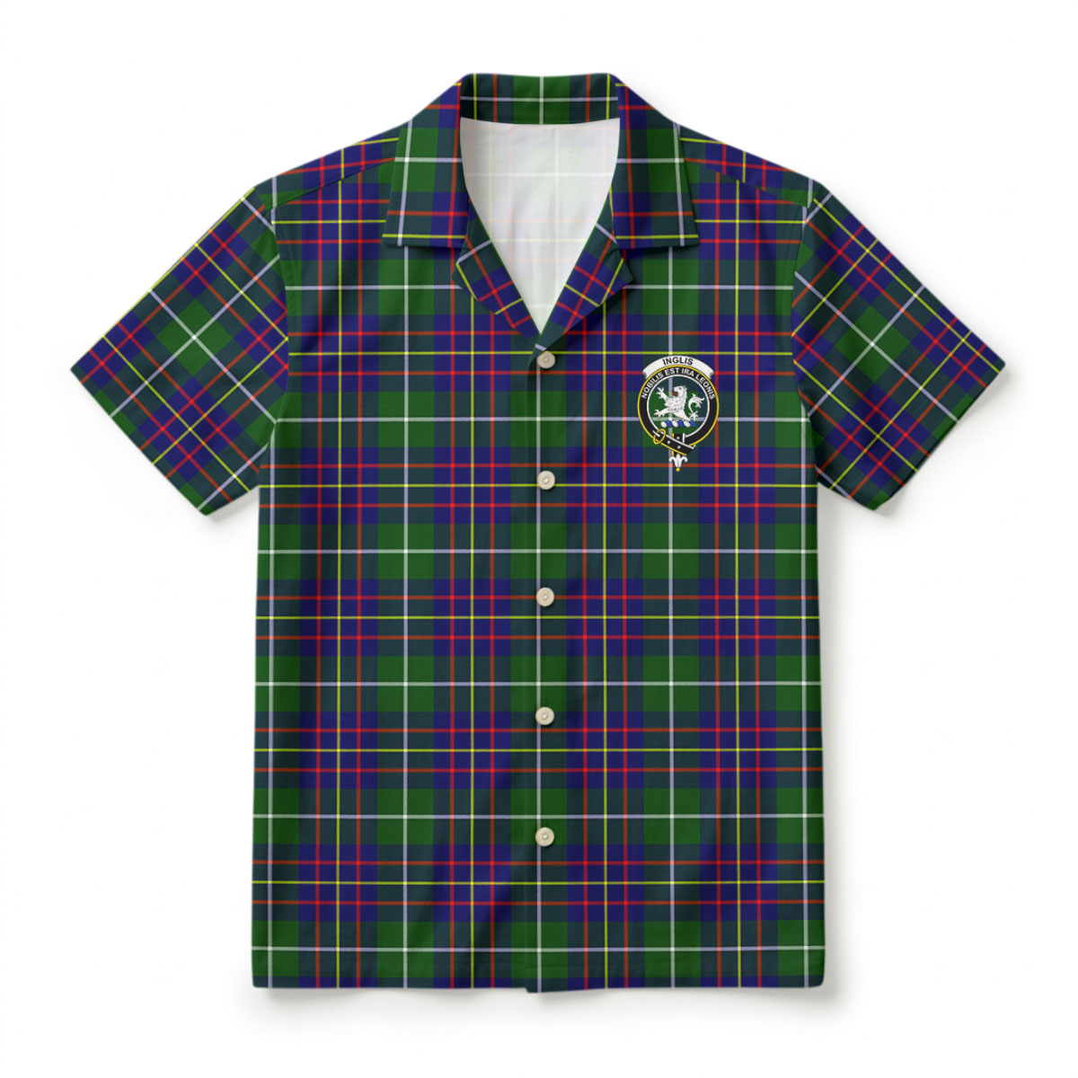 Inglis Modern Tartan Crest Hawaiian Shirt