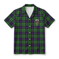 Leslie Hunting Tartan Crest Hawaiian Shirt