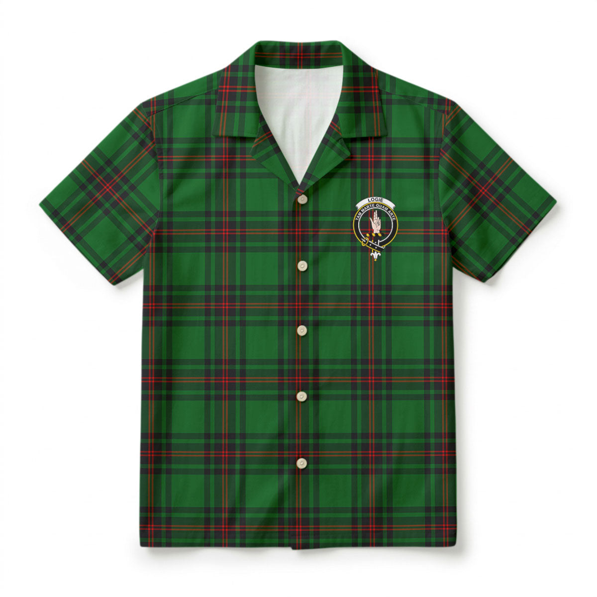 Logie Tartan Crest Hawaiian Shirt