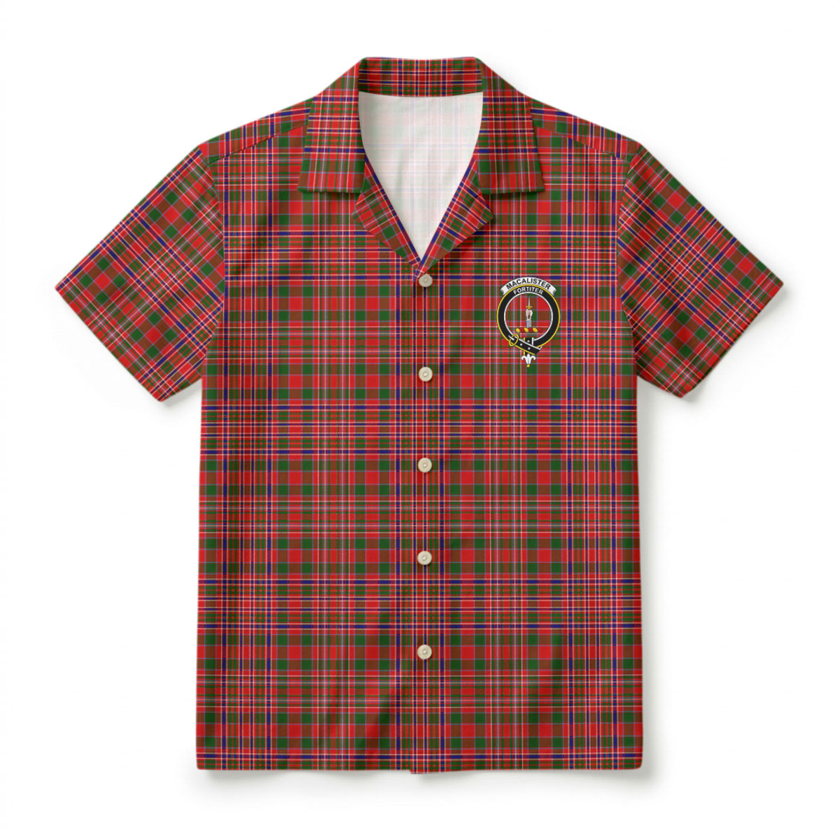MacAlister Modern Tartan Crest Hawaiian Shirt