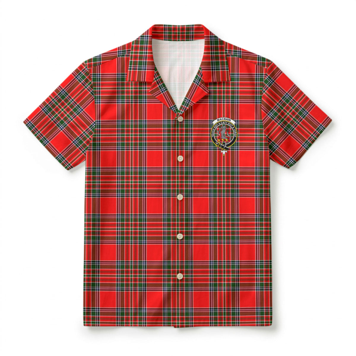 MacBain Tartan Crest Hawaiian Shirt