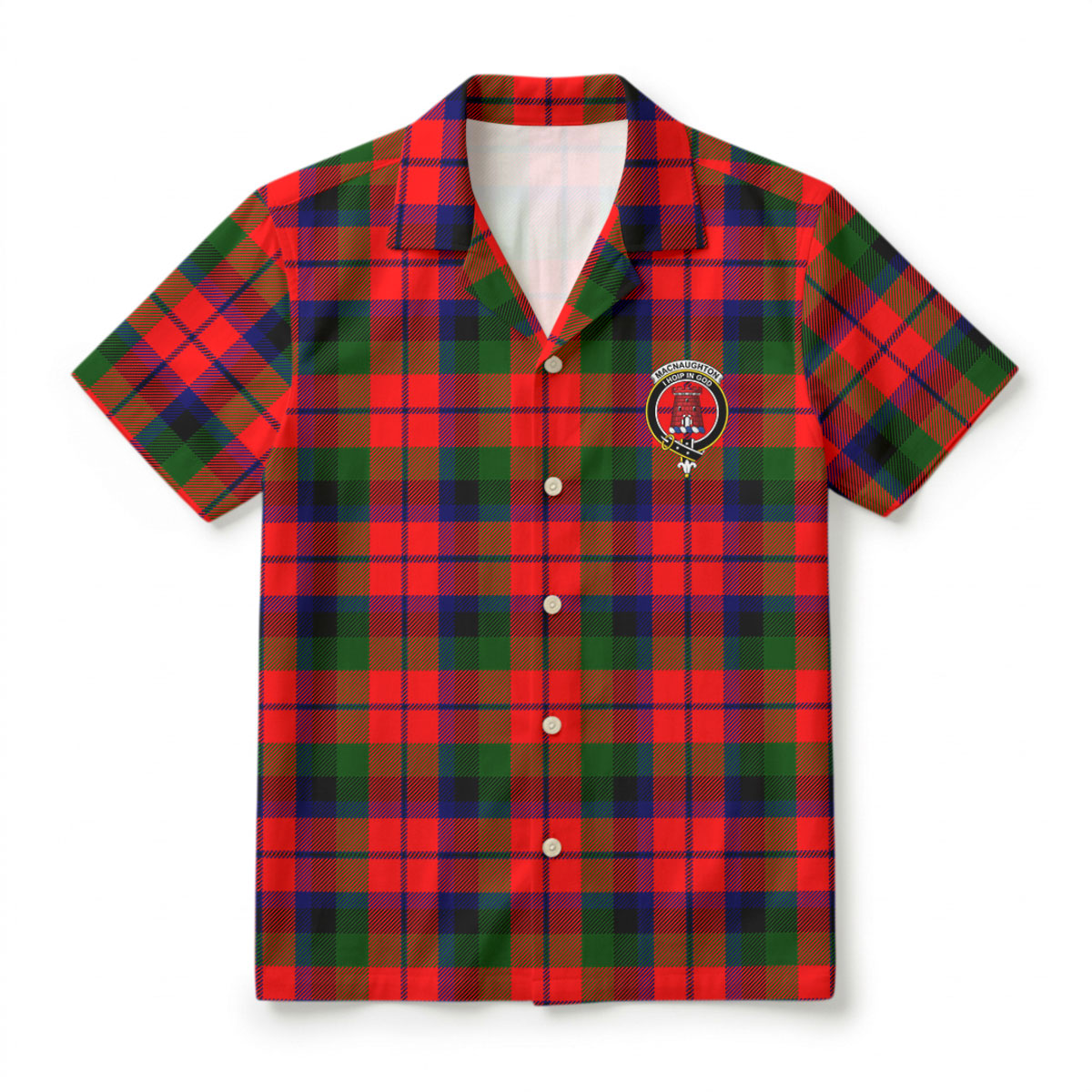 MacNaughton Modern Tartan Crest Hawaiian Shirt