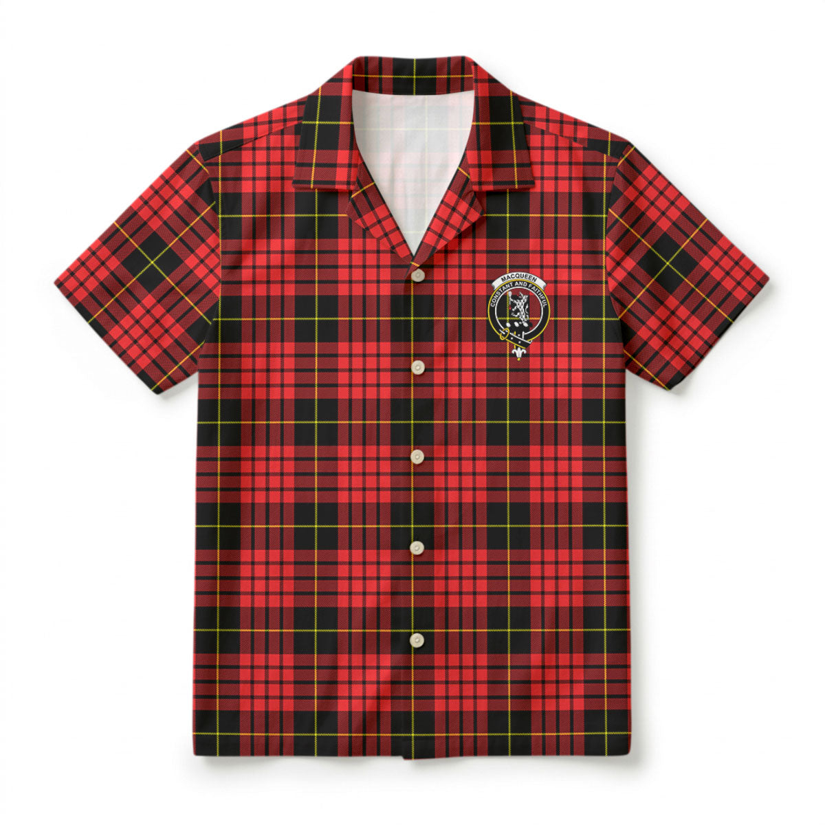MacQueen Modern Tartan Crest Hawaiian Shirt