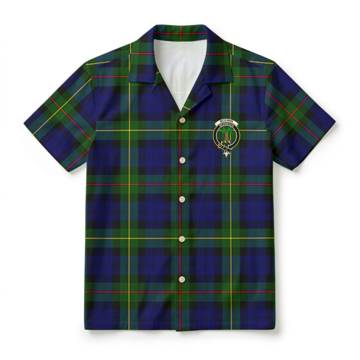 McEwan Modern Tartan Crest Hawaiian Shirt