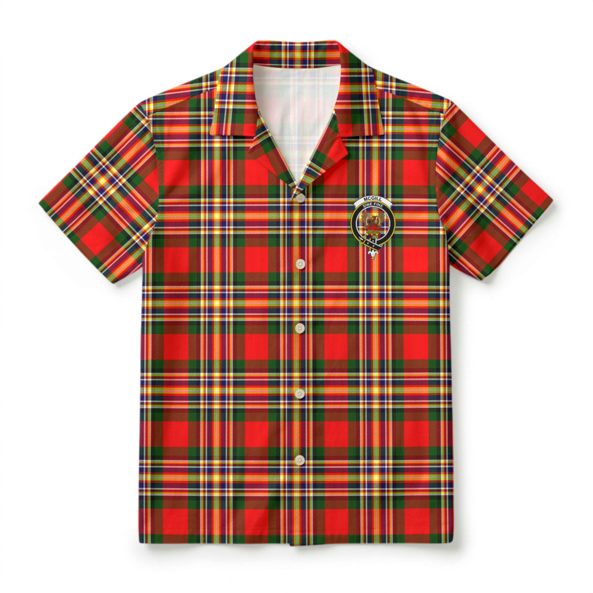 McGill Modern Tartan Crest Hawaiian Shirt