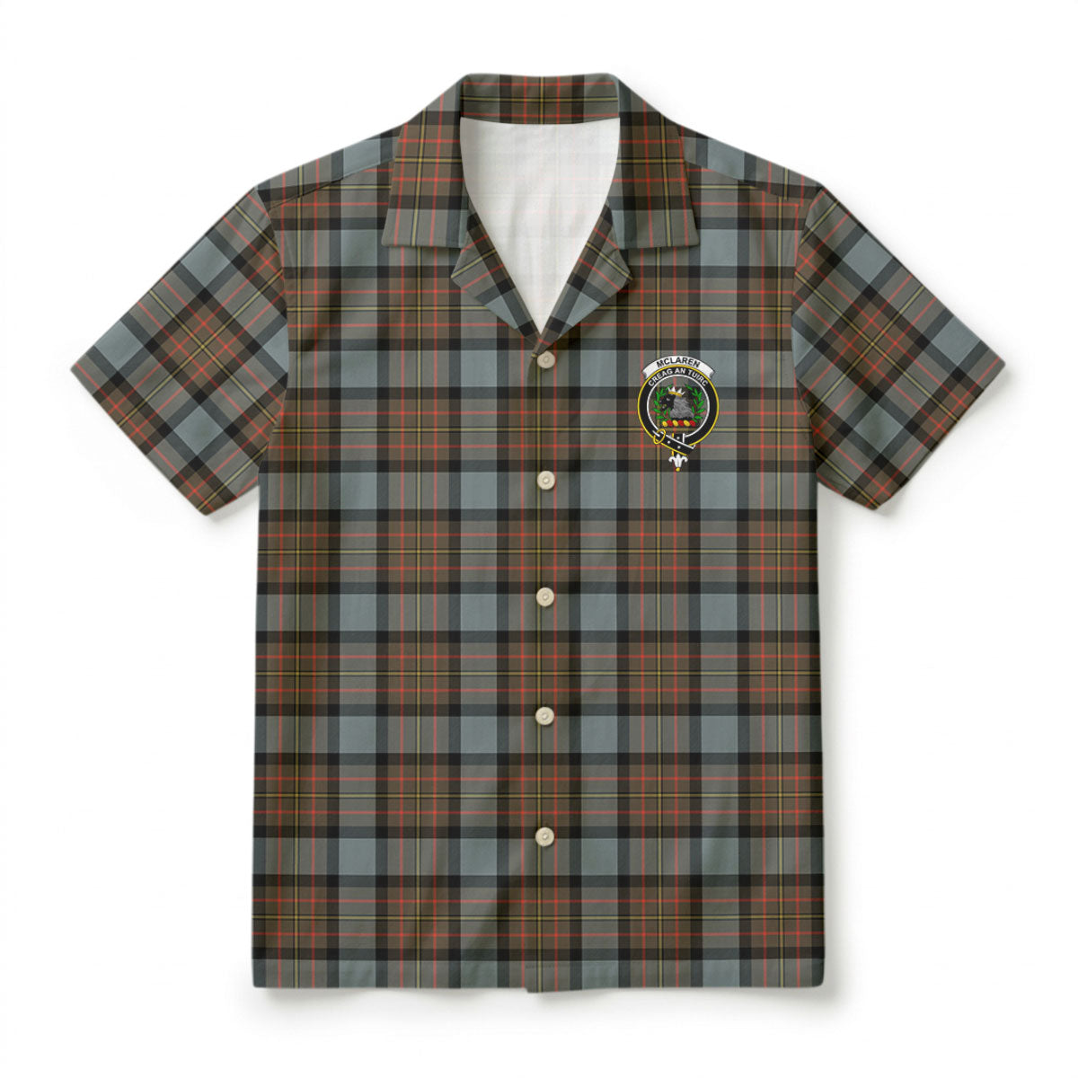 McLaren Weathered Tartan Crest Hawaiian Shirt