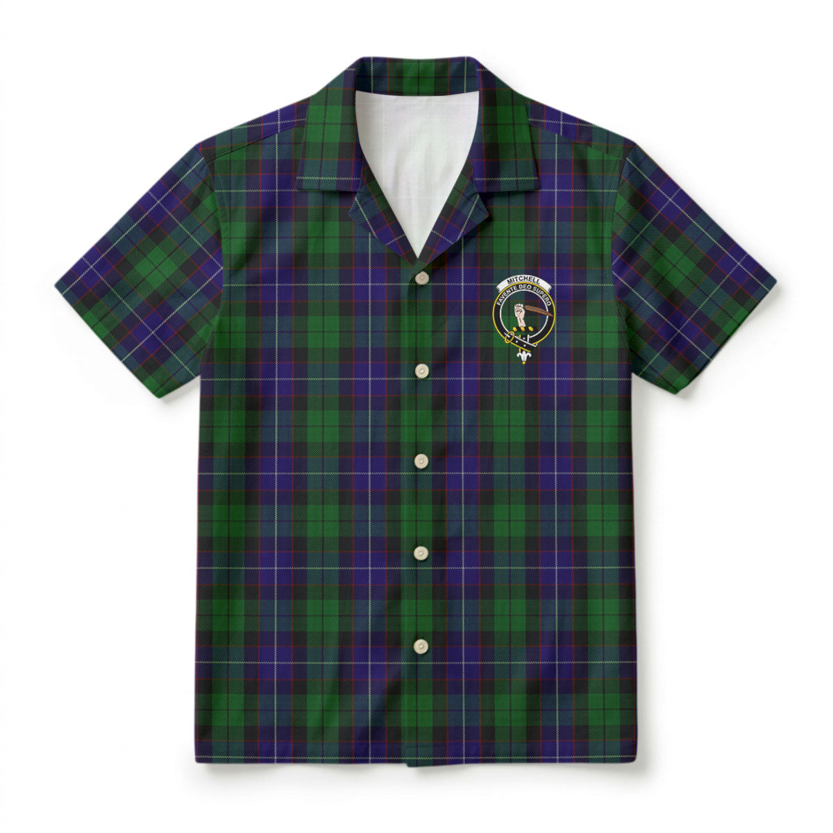 Mitchell Tartan Crest Hawaiian Shirt
