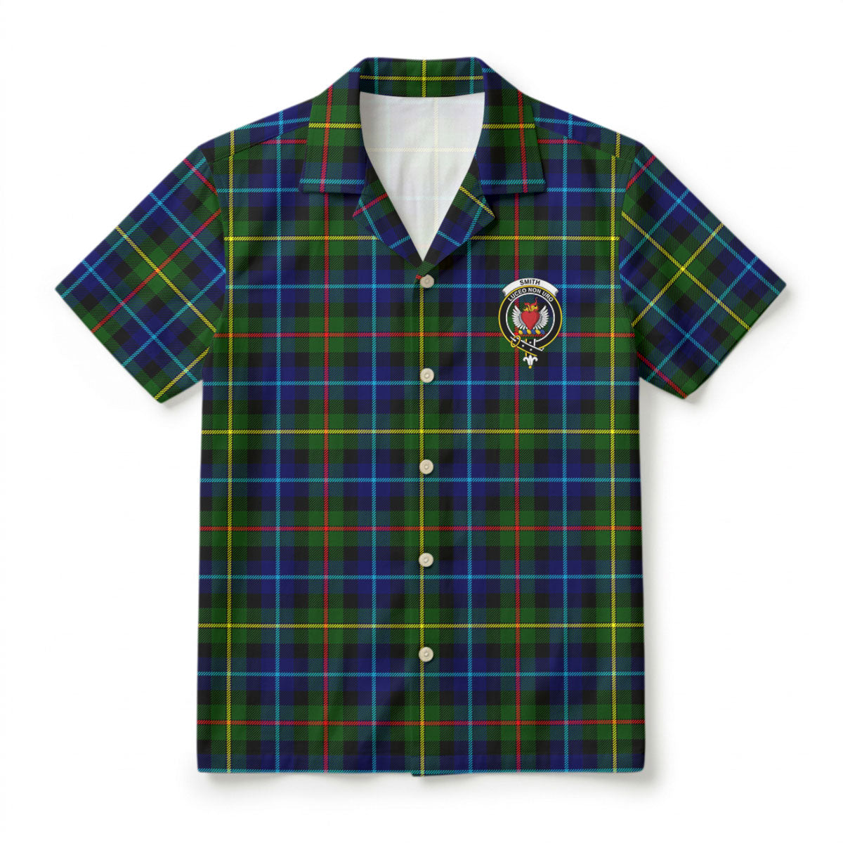 Smith Modern Tartan Crest Hawaiian Shirt