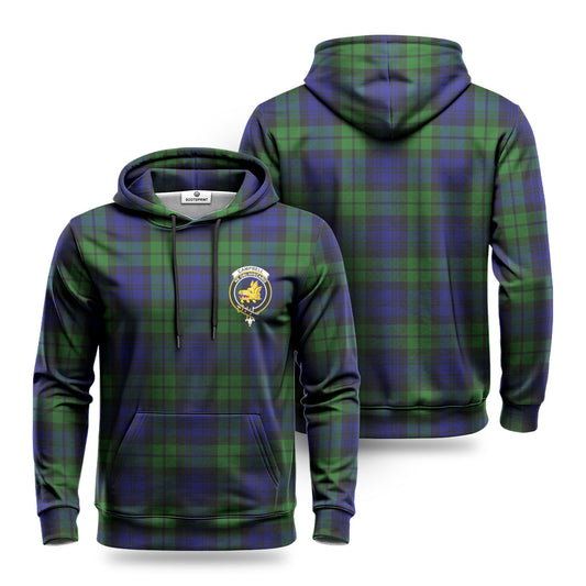 Campbell Modern Tartan Crest Hoodie 1500