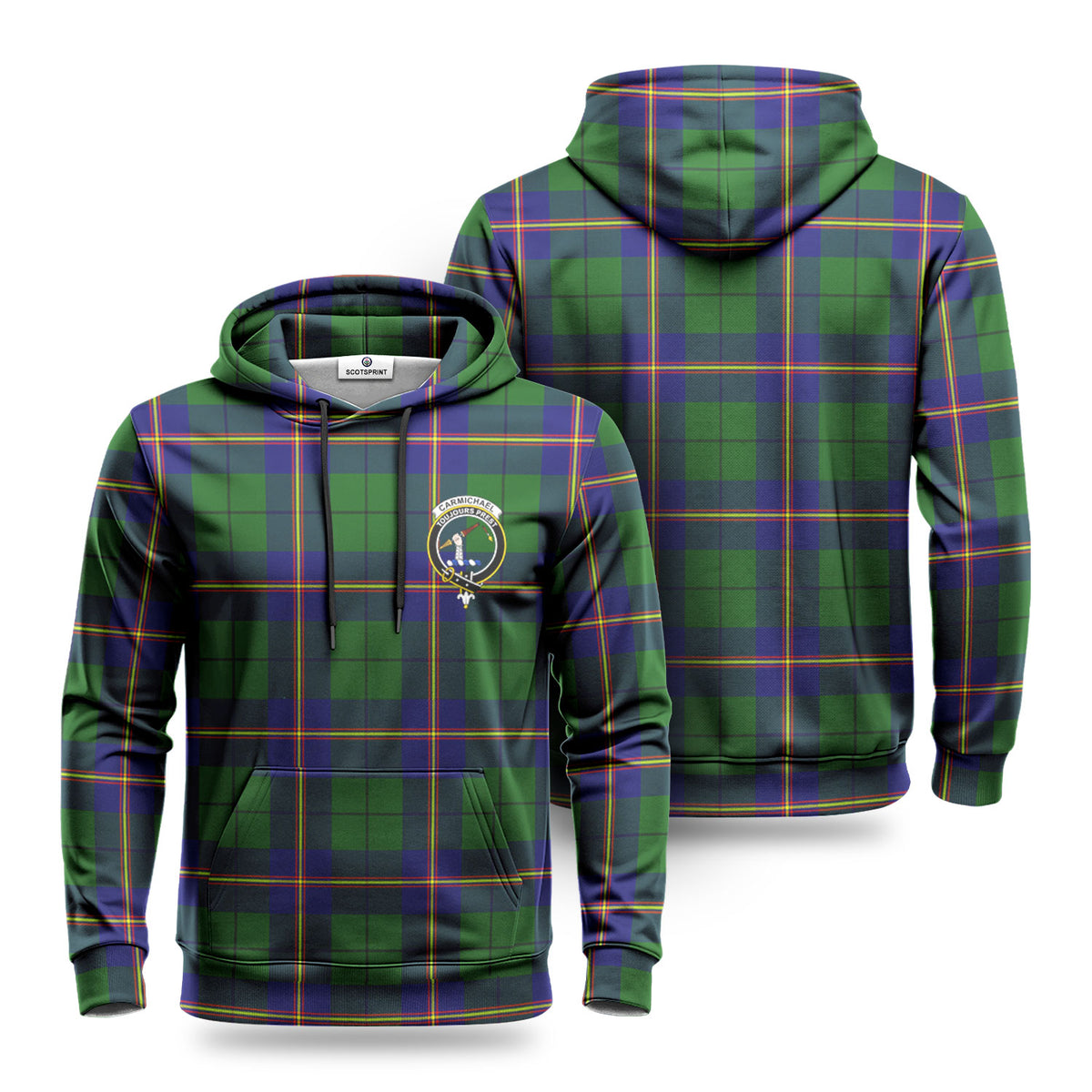 Carmichael Modern Tartan Crest Hoodie