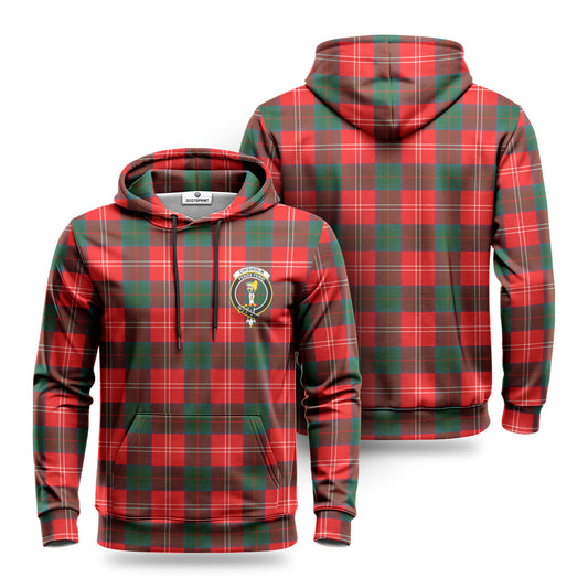 Chisholm Modern Tartan Crest Hoodie 1500