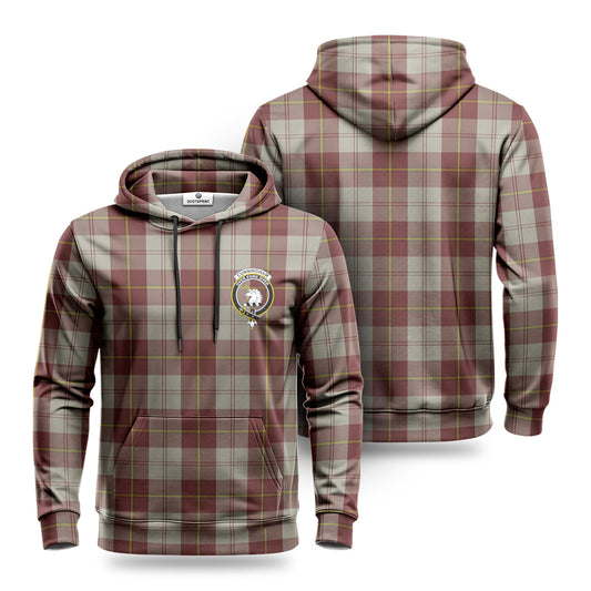 Cunningham Burgundy Dancers Tartan Crest Hoodie 1500