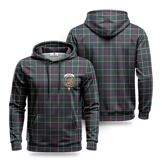 Leslie Hunting Modern Tartan Crest Hoodie 1500