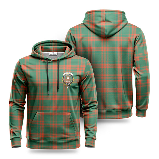 Menzies Green Ancient Tartan Crest Hoodie 1500