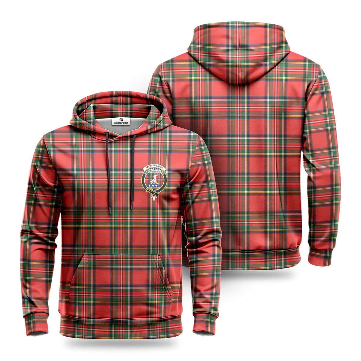 Monypenny Tartan Crest Hoodie