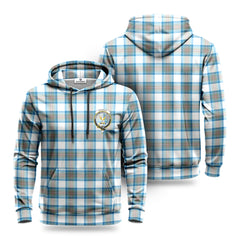 Stewart Muted Blue Tartan Crest Hoodie