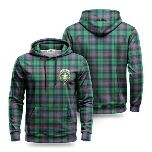 Urquhart Broad Red Ancient Tartan Crest Hoodie 1500