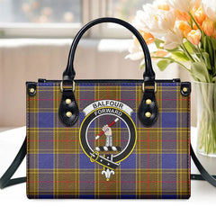 Balfour Modern Tartan Crest Leather Handbag