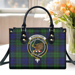 Bannatyne Tartan Crest Leather Handbag