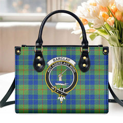 Barclay Hunting Ancient Tartan Crest Leather Handbag