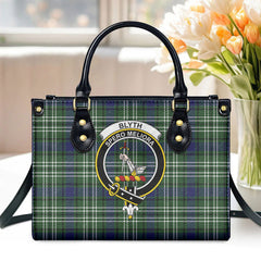 Blyth Tartan Crest Leather Handbag