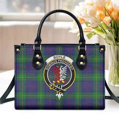 Boyle Tartan Crest Leather Handbag