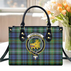 Campbell Argyll Ancient Tartan Crest Leather Handbag