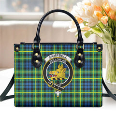 Campbell of Breadalbane Ancient Tartan Crest Leather Handbag