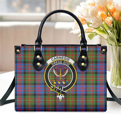 Carnegie Ancient Tartan Crest Leather Handbag