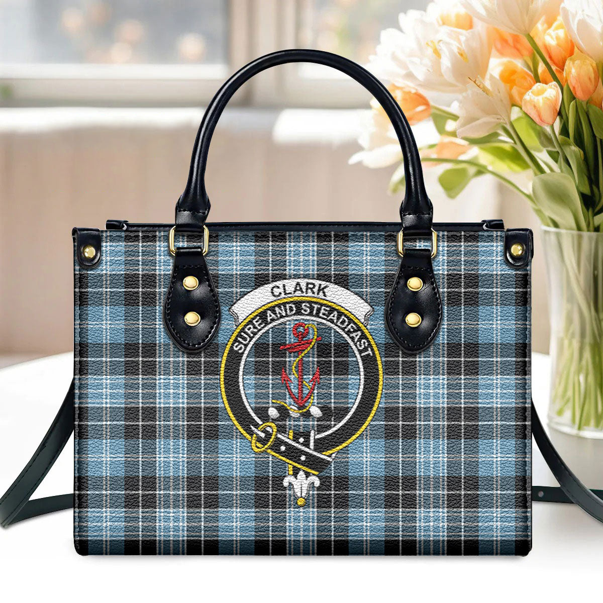 Clark Ancient Tartan Crest Leather Handbag