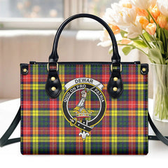 Dewar Tartan Crest Leather Handbag