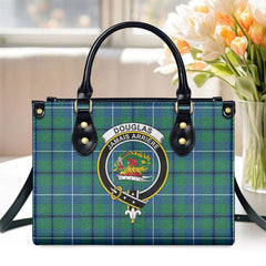 Douglas Ancient Tartan Crest Leather Handbag