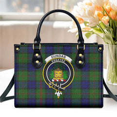 Dundas Modern Tartan Crest Leather Handbag