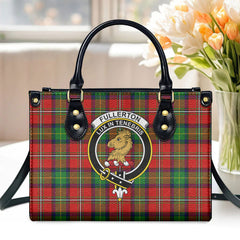 Fullerton Tartan Crest Leather Handbag